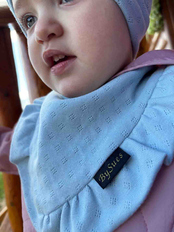 Detská čiapka / Turban s Mašľou, POINTELLE SKY BLUE 1