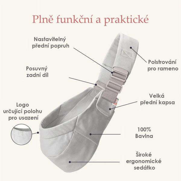 ERGOBABY | SLING - Upsie sling nosič - Pearl Grey 10