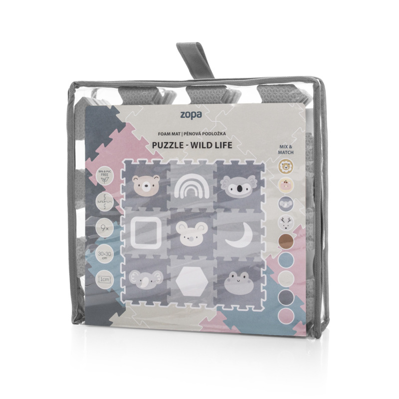 Penová podložka Puzzle 30x30 cm 9ks, Wild Life 5