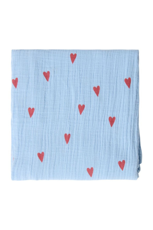 STUDIO NOOS - SWADDLE ZAVINOVAČKA Print Large | Light Blue Hearts 2
