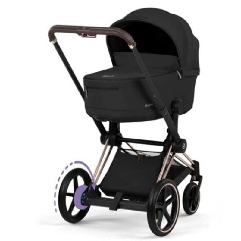 Cybex e-Priam Comfort 2026 rám RoseGold + fusak, Sepia Black 2