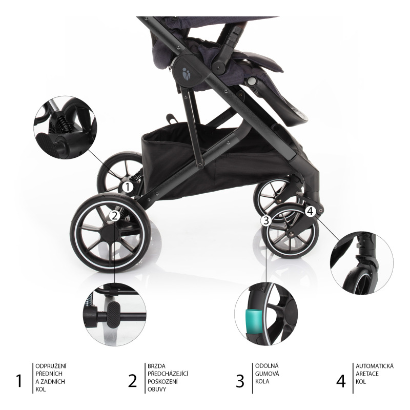 Set kočík Quest+ korba+ adaptéry+ autosedačka+ báza, Vulcan Black/Black 2