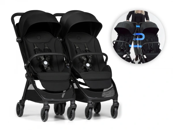 Connect Mini 2x kočík s madlom Black