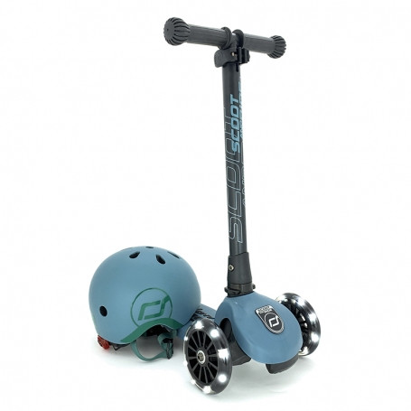 Scoot & Ride Detská kolobežka Highwaykick 3 LED steel 1