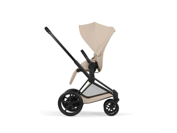 Cybex e-Priam Comfort 2026 rám Matt Black - Cozy Beige 6