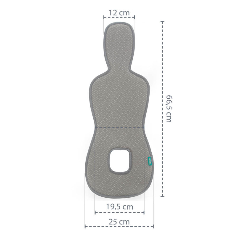 Priedušná podložka do autosedačky Breeze sk. 0+, Ice Grey 3