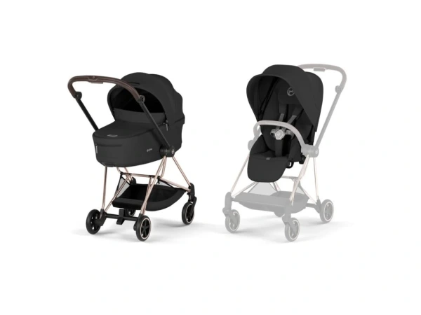 Cybex MIOS Comfort rám RoseGold skladacia vanička - Sepia Black