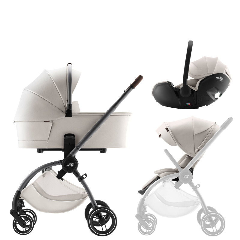 Sada kočíka Rio + hlboká vanička + autosedačka Baby-Safe PRO Lux, Soft Taupe