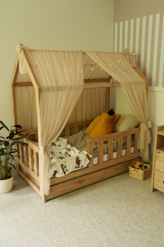 KLUPS LIV Postieľka-domček 160x80 dub 3