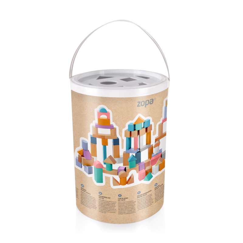 Dřevěný set kostky 100 ks 6