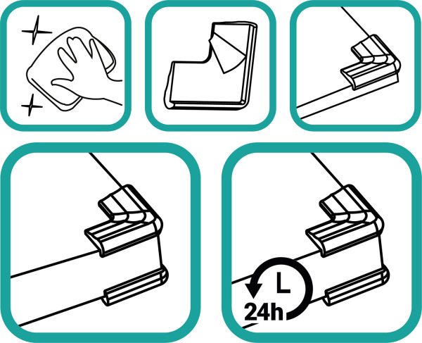 Gumová ochrana rohov 8ks, off white 5