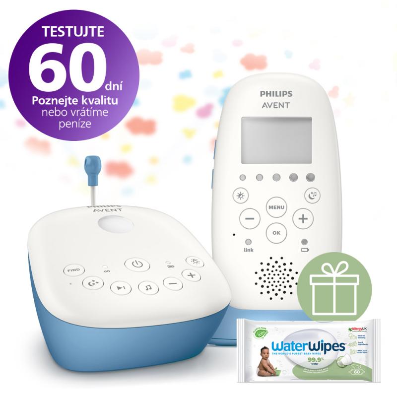 Philips AVENT Pestúnka detská audio SCD735/52+WW Soapberry 60ks