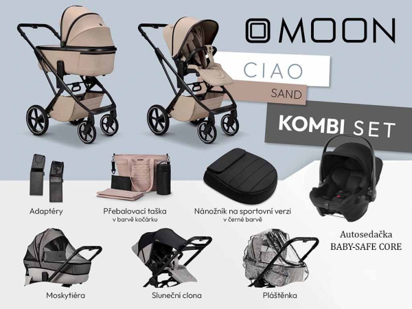 Kočík od narodenia Moon CIAO KOMBI set - Sand