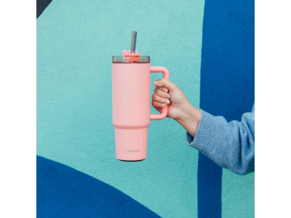 Nerezový termohrnček so slamkou Vibe Coral 880 ml 1