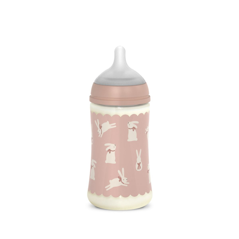 SUAVINEX | Dojčenská fľaša WONDERLAND NEW 270ml FYZIOL PRŮTOK M - ružový králik 3