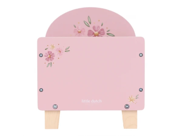 Postieľka pre bábiky drevená s perinkou Pink 8