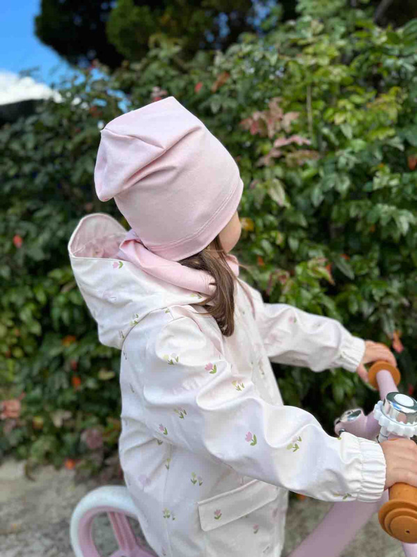Prechodná detská čiapka Bavlnená jednovrstvová BABY PINK. 3