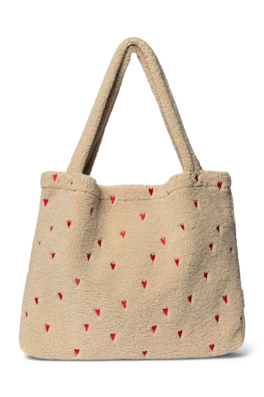 STUDIO NOOS - Teddy Hearts MOM BAG | Ecru Hearts