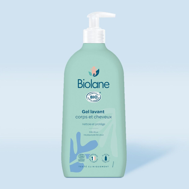 BIOLANE Certifikovaný organický detský sprchový gél na telo a vlasy 2v1 500ml