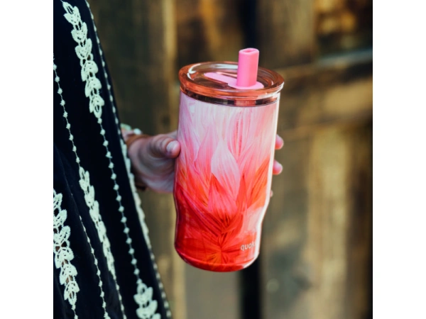 Nerezový termohrnček so slamkou Mist Peach Petals 720 ml 1