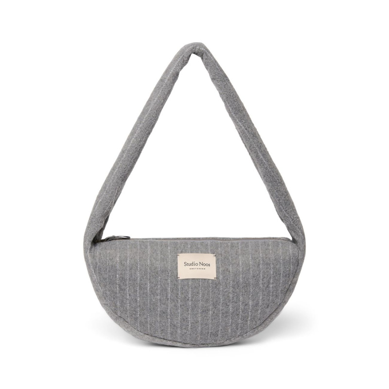 STUDIO NOOS - Flannel Chalkstripe Mini Cross Body bag | Light Grey