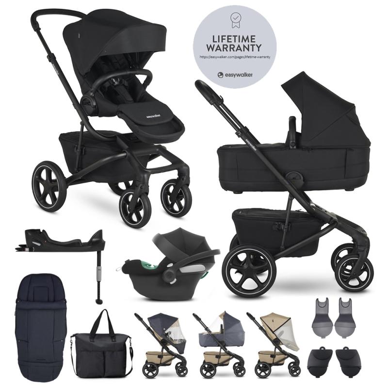 EASYWALKER Kočík kombinovaný Jimmey Pepper Black XXL RWS + CYBEX Aton B2 i-Size + základňa