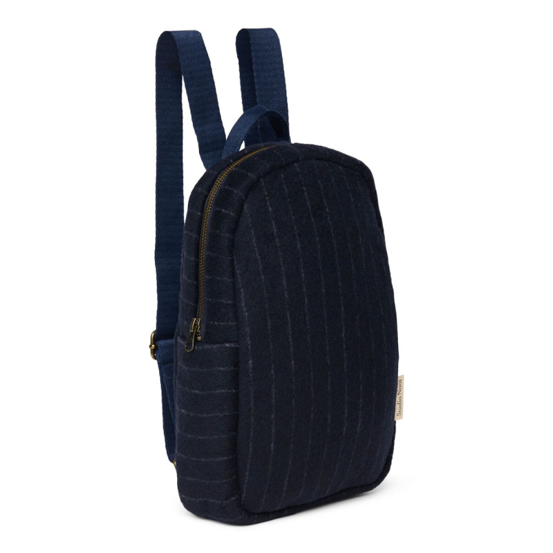 STUDIO NOOS - Flannel Chalkstripe Mini BACKPACK - batôžtek | Dark Blue 1