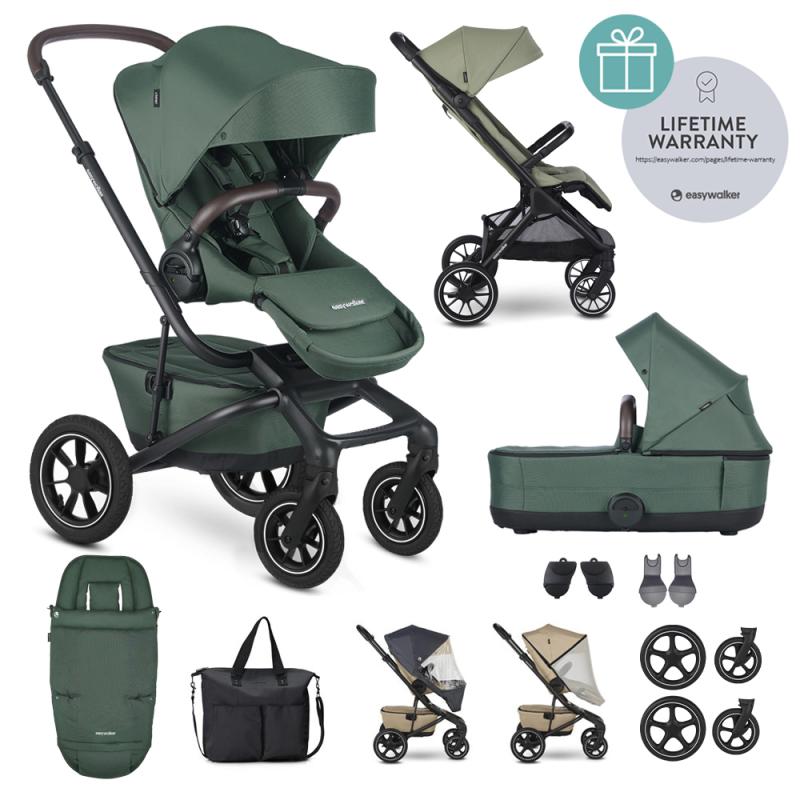 EASYWALKER Kočík kombinovaný Jimmey Pine Green XXL AIR + RWS + Jackey XL Sage Green