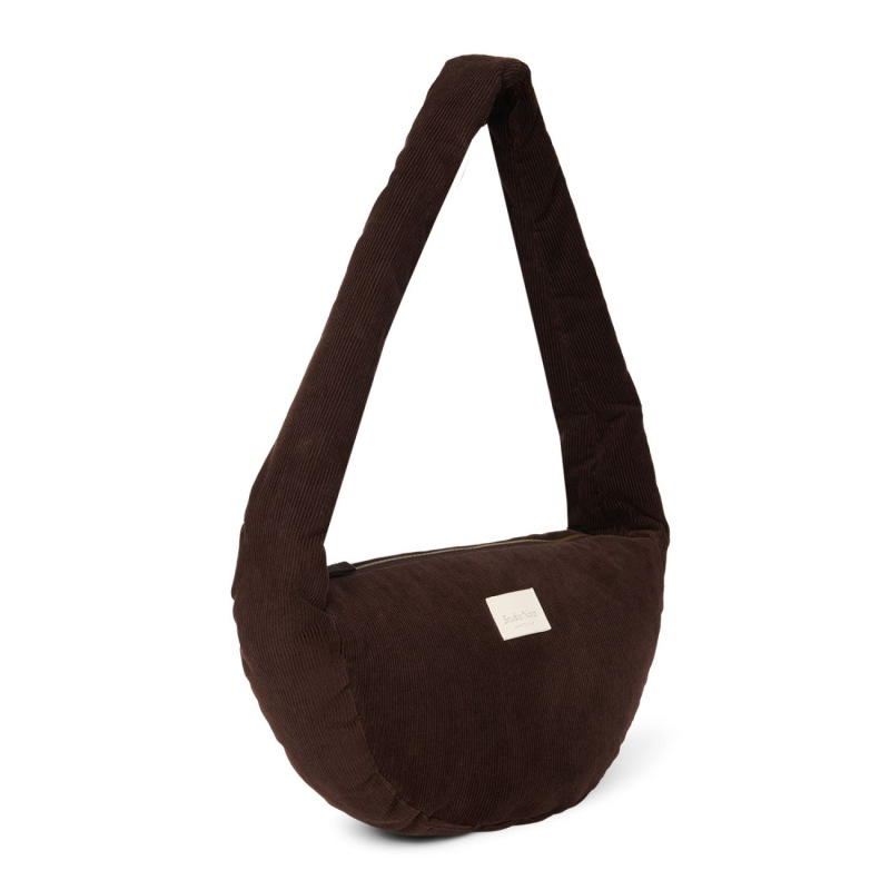 STUDIO NOOS - RIB Puffy Mini Cross Body Bag | Dark Brown 4