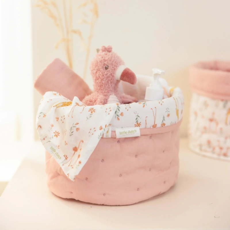 Košík textilný obojstranný malý Pink Blooming Safari 4