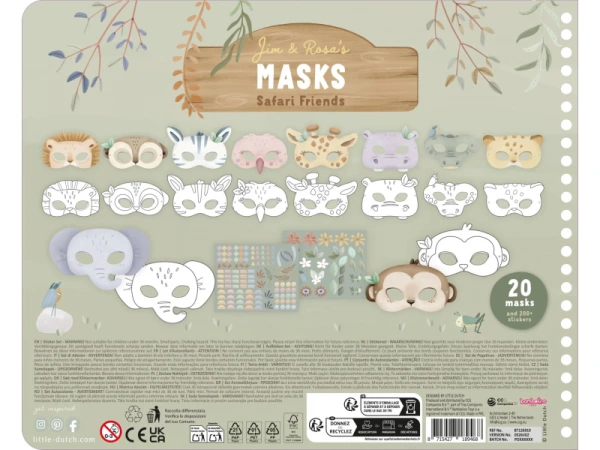Kniha s vystrihovacími maskami Safari Friends 3