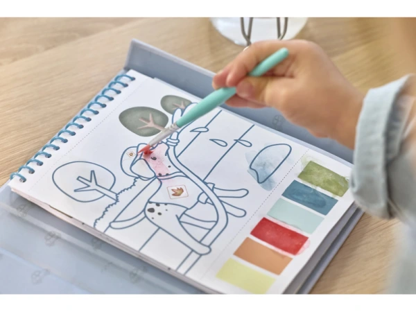 Omaľovánky s vodovkami a samolepkami Jim Doprava 5