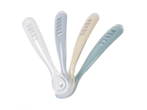 Prvé lyžičky silikónové 4 ks Pebble