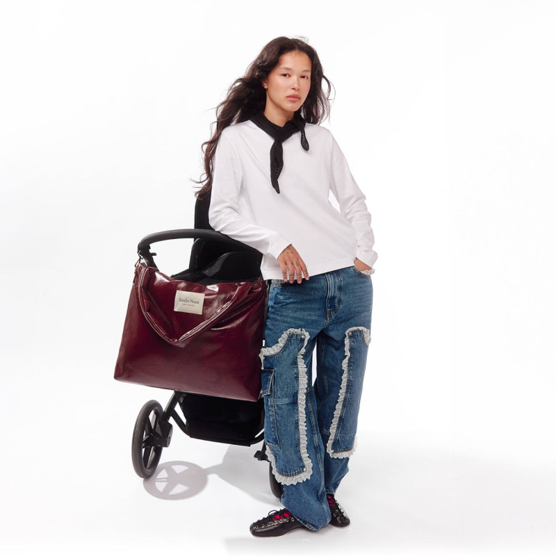 STUDIO NOOS - Leather MOM BAG | Burgundy 2