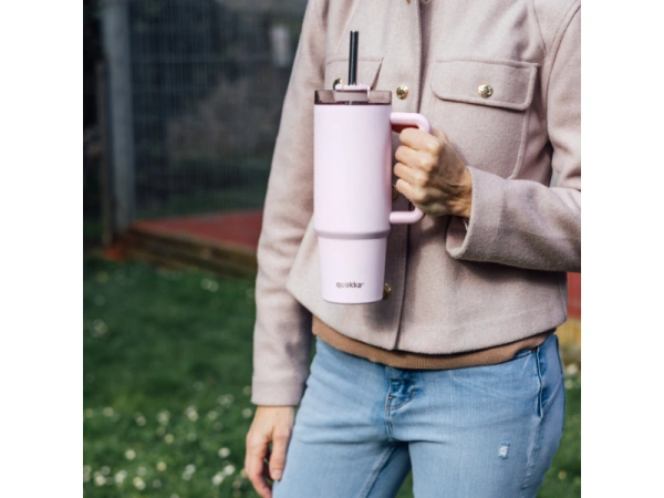 Nerezový termohrnček so slamkou Stream Light Pink 950 ml 1