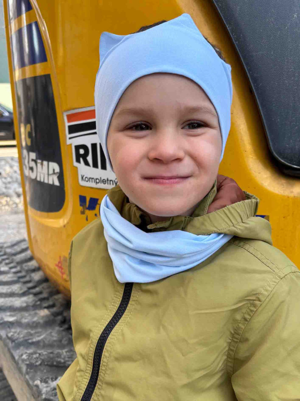 Detská čelenka korunka Bavlna - BABY BLUE 1