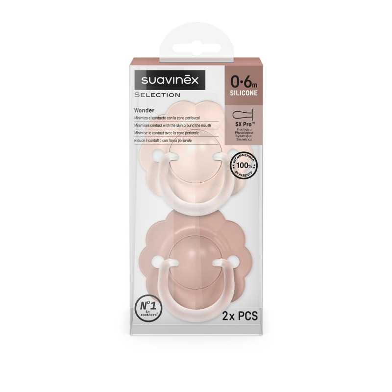 SUAVINEX | Cumlík SX PRO fyziologický 2 KS WONDERLAND NEW 0/6M - ružový 4