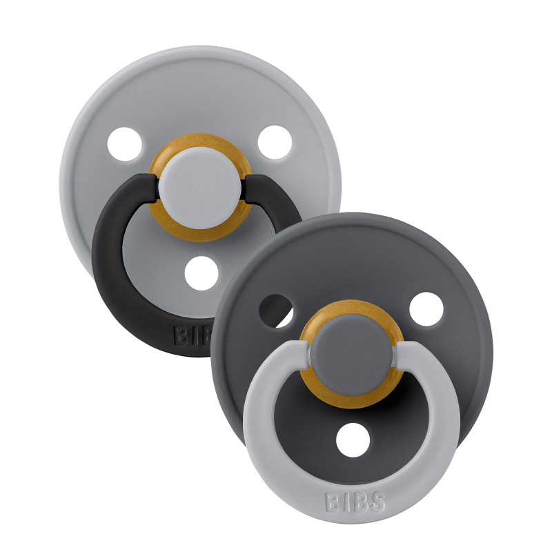 BIBS STUDIO Colour Cloud Iron mix Fusion cumlík z prírodného kaučuku 2ks, veľkosť 1