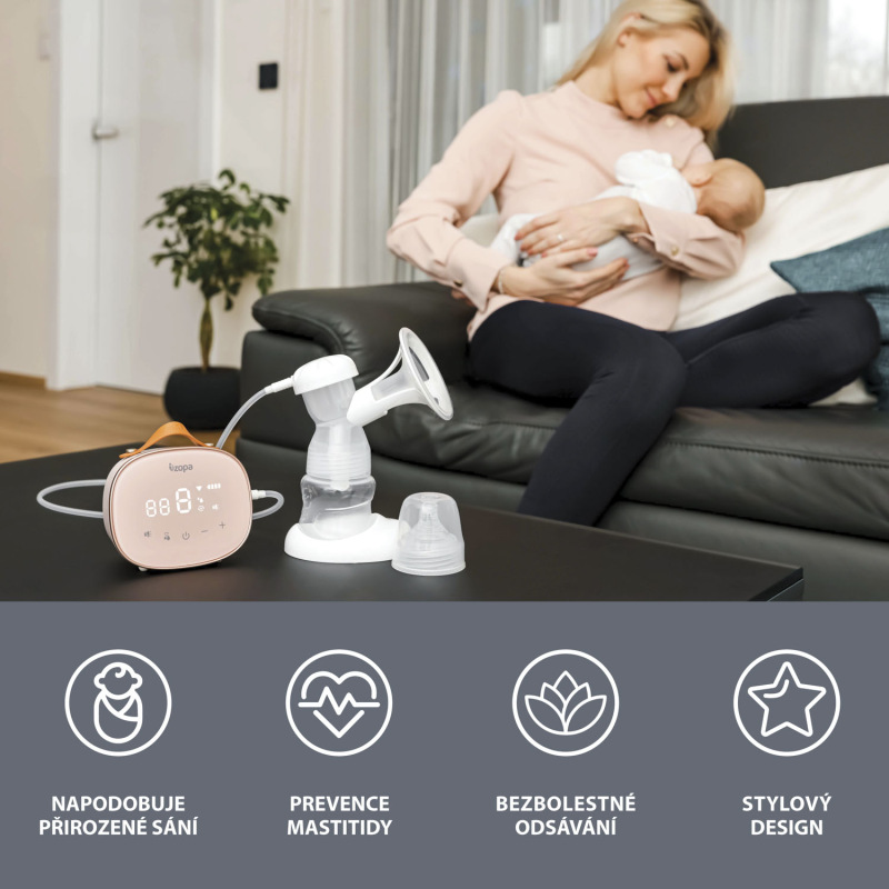 Trojfázová elektrická odsávačka mlieka Noma, Pink 4