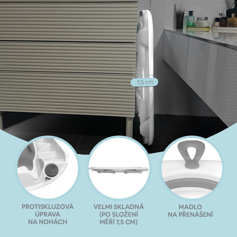 Skladacia detská vanička Aquatico, Grey 2