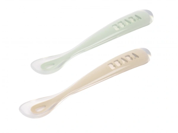 Prvé lyžičky silikónové 2 ks s puzdrom Clay