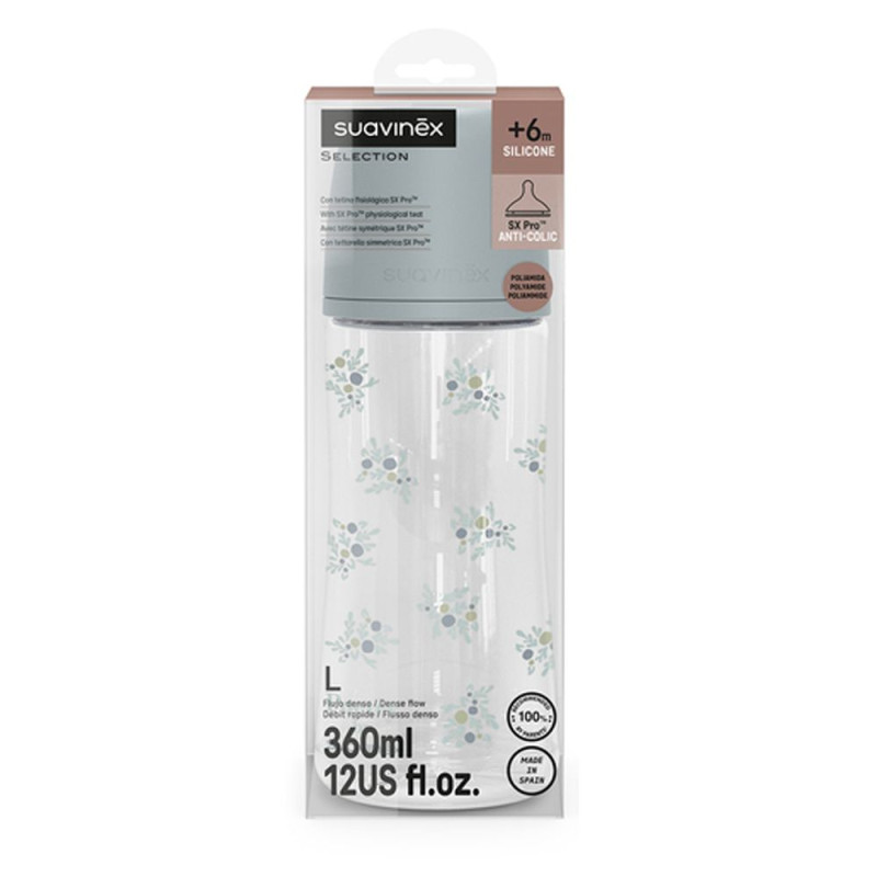 SUAVINEX | Dojčenská fľaša POETRY 360ml FYZIOL PRŮTOK L - modrá 4