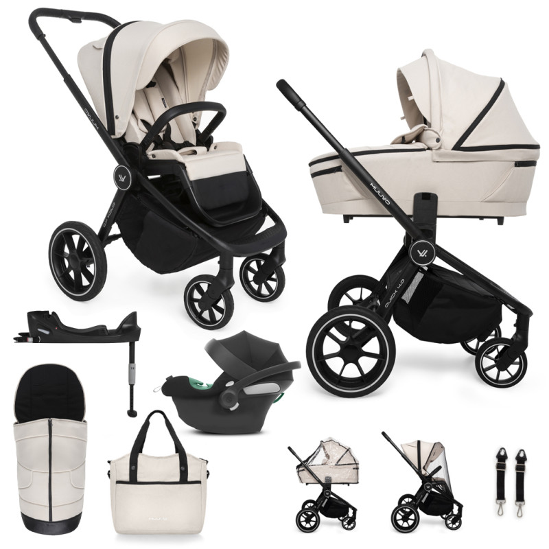MUUVO SET Kočík 4v1 Quick 4.0 Desert sand set + CYBEX Aton B2 i-Size + základňa