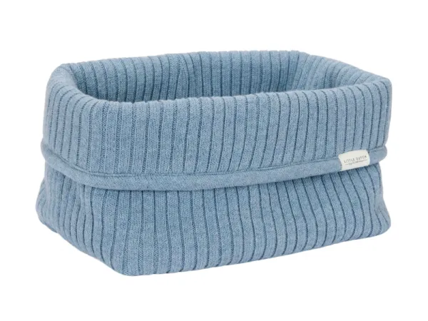 Košík na hračky pletený veľký Pure Denim Blue