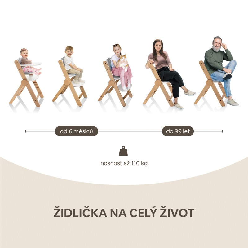 Drevená jedálenská stolička Clipp & Clapp, White 1