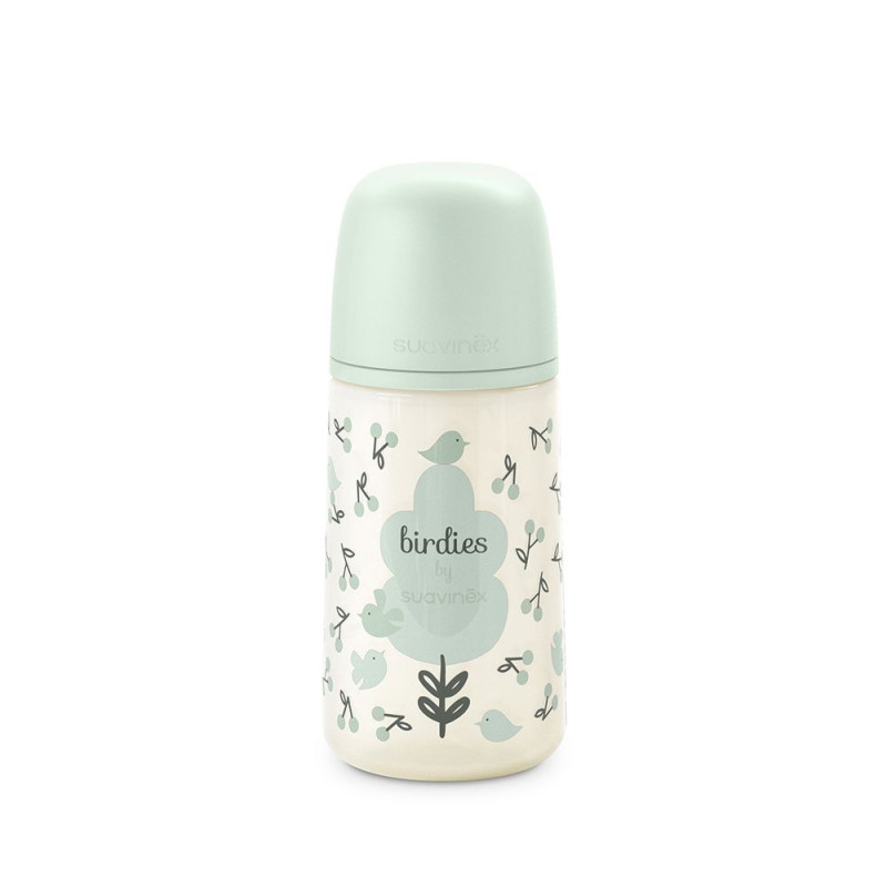 SUAVINEX | Dojčenská fľaša 270 ml M BIRDIES -zelená