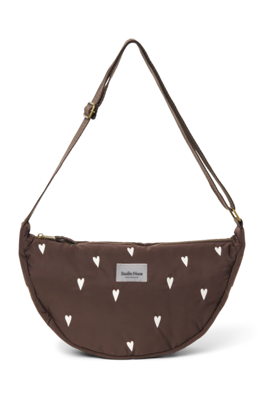 STUDIO NOOS - Puffy Mini FANNY PACK kabelka | Brown Hearts