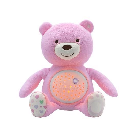 Medvedík s projektorom - ružová 0m+