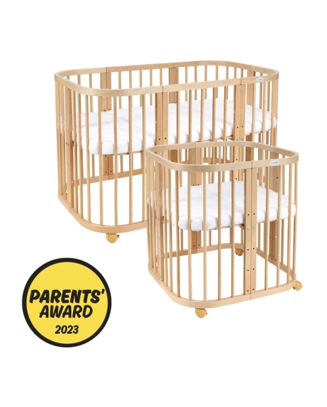 WALDIN rastúca postieľka 7v1 s matracom – Natural Wood 1