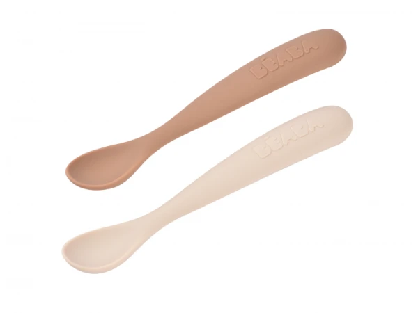 Prvé lyžičky silikónové 2 ks s puzdrom Clay Praline 1
